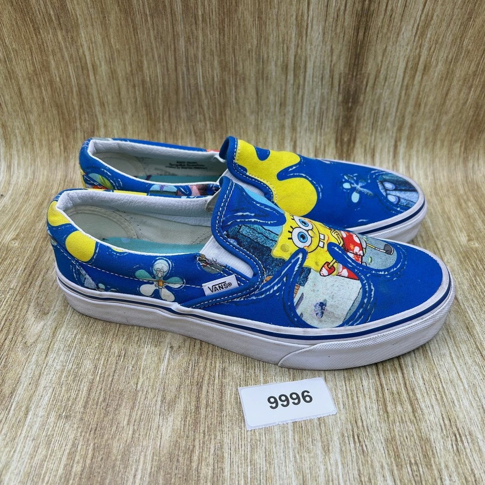 Vans x Spongebob Squarepants Classic Slip-On Women's 8.5 Blue Shoes Sneakers - Picture 10 of 10